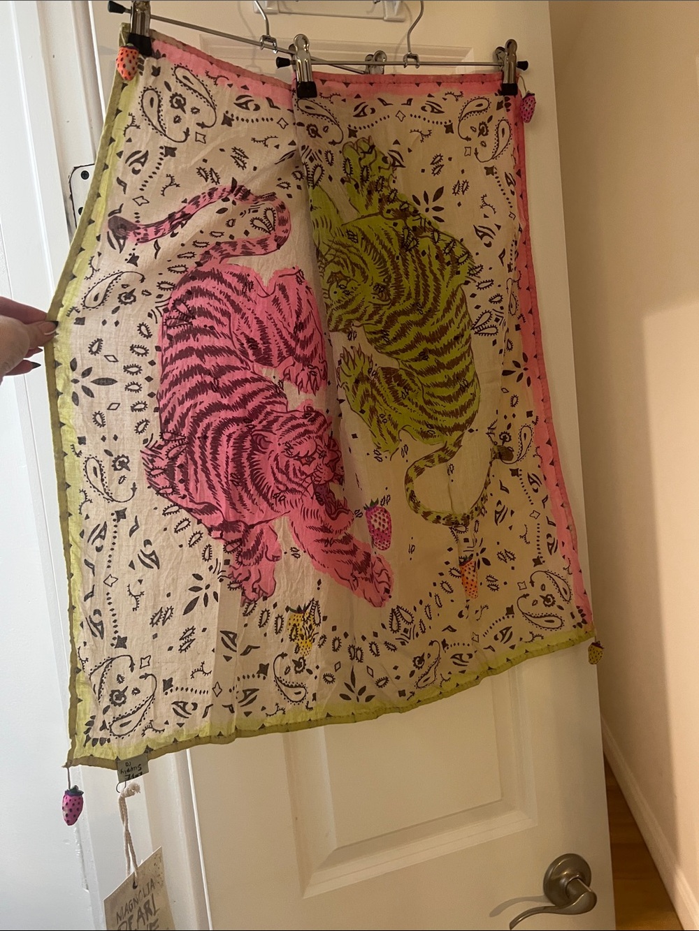 Magnolia Pearl Pink and Lime Tiger Print Scarf